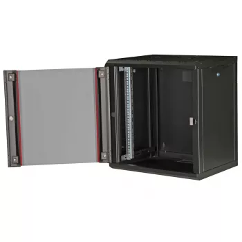 Prie sienos montuojamas 19 colių stovas ROLINE Pro 12U, 600x450 mm, juodas, raktinis užraktas, IP20