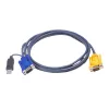 ATEN USB KVM laidas 3m, 3 m, VGA, juoda, HDB-15 + USB A, SPHD-15, kištukas