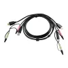 ATEN HDMI KVM laidas 1,8 m, 1.8 m, HDMI, juodas, HDMI, USB A, 2 x 3,5 mm, HDMI, USB B, 2 x 3,5 mm, kištukas