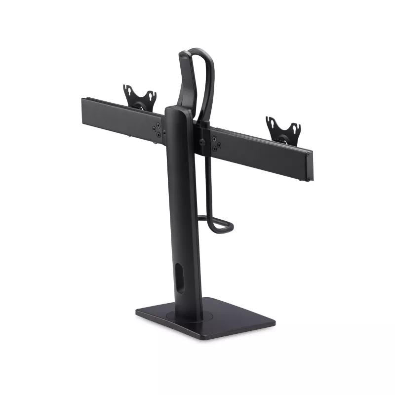 StarTech.com skersinio dvigubo monitoriaus stovo stalo laikiklis dviem 27 colių ekranams, VESA tvirtinimas 75x75/100x100, aukščio reguliavimas be įrankių, iki 6 kg vienam ekranui