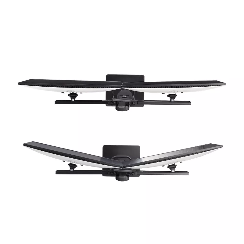 StarTech.com skersinio dvigubo monitoriaus stovo stalo laikiklis dviem 27 colių ekranams, VESA tvirtinimas 75x75/100x100, aukščio reguliavimas be įrankių, iki 6 kg vienam ekranui