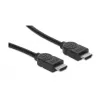 Manhattan HDMI laidas, 1080p@60Hz (didelės spartos), 10 m, kištukas-kištukas, juodas, pilnai ekranuotas, paauksuoti kontaktai, garantija visam eksploatacijos laikui