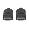 Manhattan HDMI laidas su Ethernet, 1080p@60Hz (didelės spartos), 10 m, kištukas-kištukas, juodas, pilnai ekranuotas, auksuoti kontaktai, garantija visam laikui