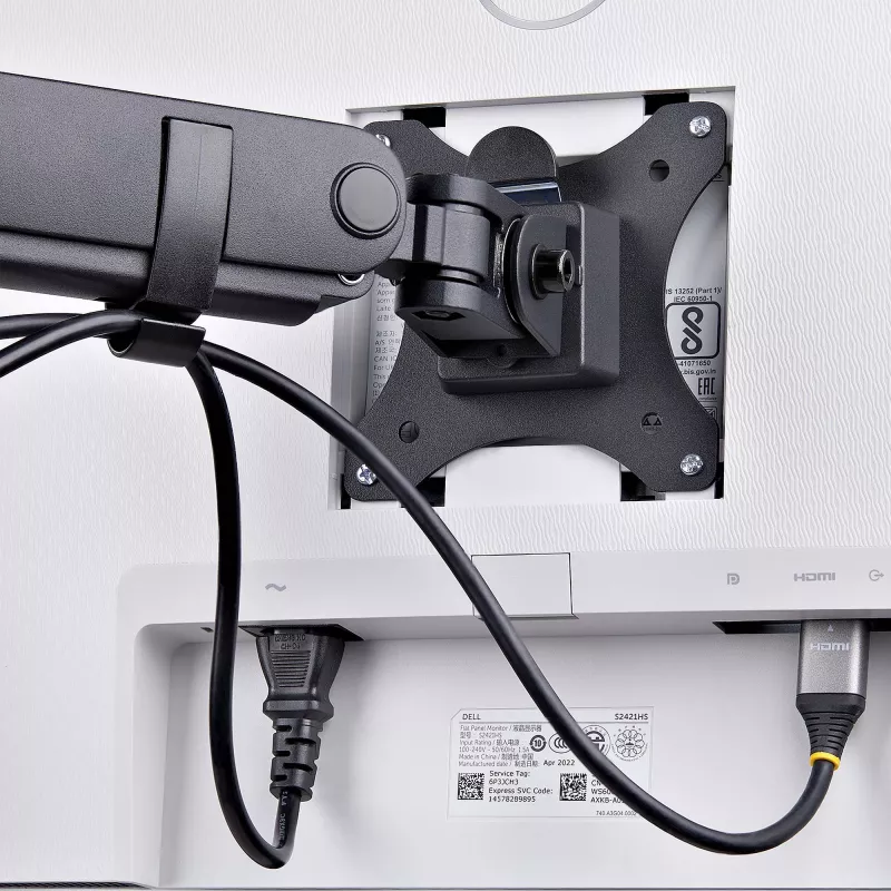 “StarTech.com” trijų monitorių stalinis laikiklis iki trijų 27 inch ekranų, VESA 75x75/100x100, rankenėlių nereikalaujantis rankų reguliavimas, C formos spaustukas / kiauryminis tvirtinimas, spyruoklinės rankos
