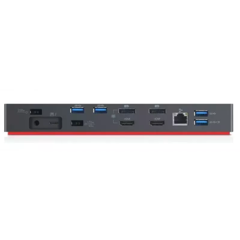 Lenovo 40AN0135EU nešiojamojo kompiuterio dokas / prievadų atkartotuvas Laidinis Thunderbolt 3 Juoda, Raudona