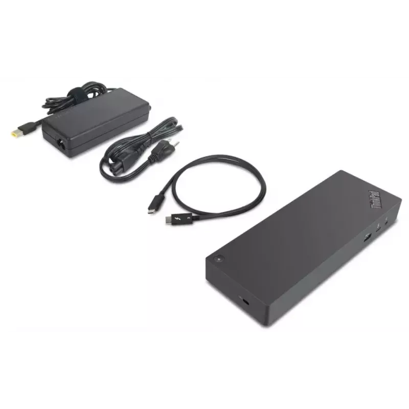 Lenovo 40AN0135EU nešiojamojo kompiuterio dokas / prievadų atkartotuvas Laidinis Thunderbolt 3 Juoda, Raudona