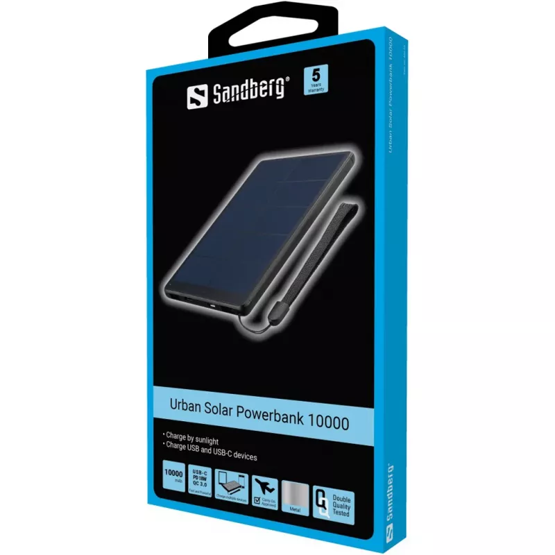Išorinė baterija Sandberg Urban Solar Powerbank 10000