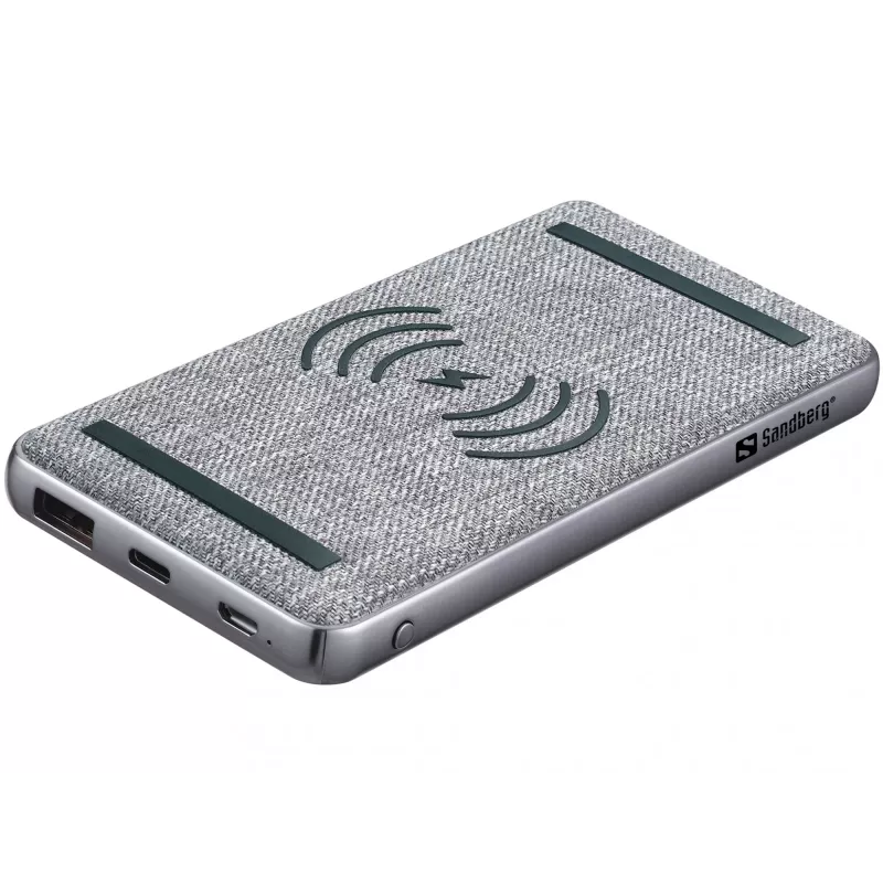 Nešiojama išorinė baterija Sandberg Powerbank 10000 PD20W+Wireless, 10000 mAh