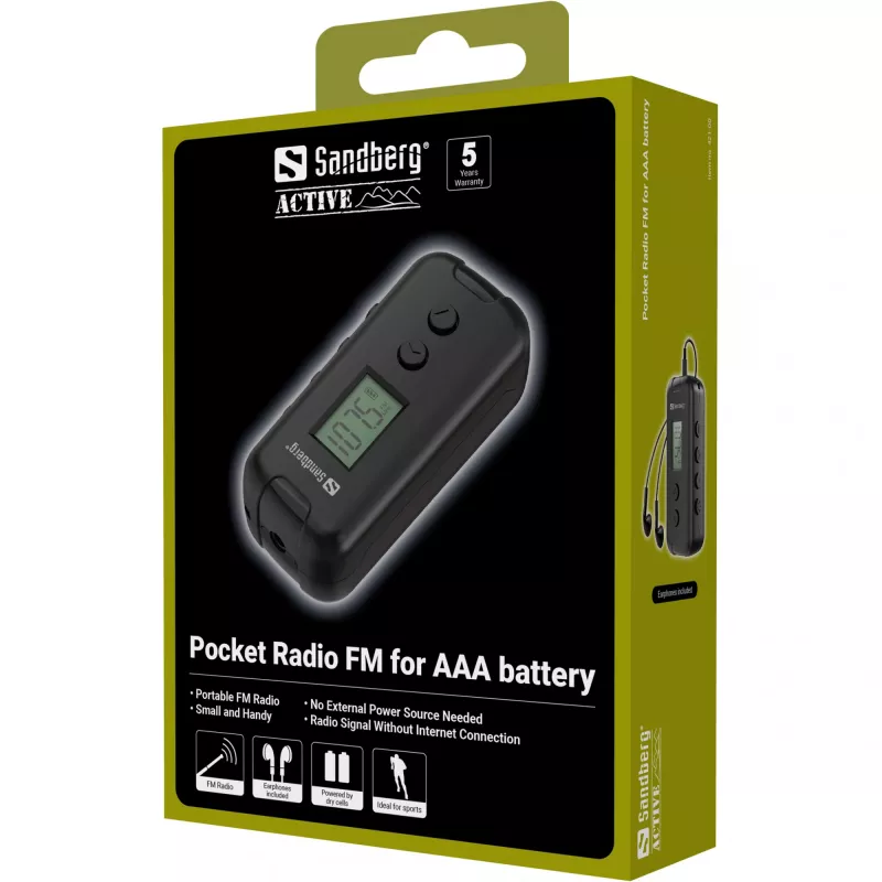 Nešiojamasis radijas Sandberg 421-00 FM 76–109 MHz juodas