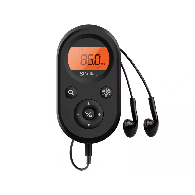Sandberg Kišeninis radijas FM+AM įkraunamas, nešiojamas, AM, FM, 76 - 108 MHz, 522-1710KHz (9KHz) / 520-170KHz (10KHz), gintarinis, 3,5 mm