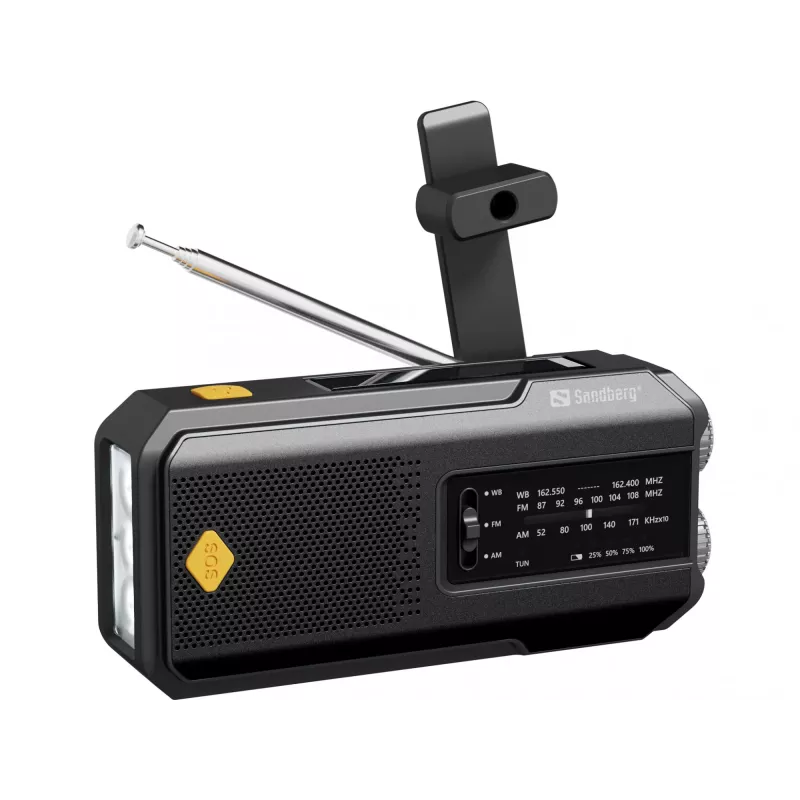 Sandberg Survivor Radio All-in-1 2000, Nešiojamas, AM, FM, 87 - 180 MHz, 520 - 1710 kHz, 3 W, Analoginis