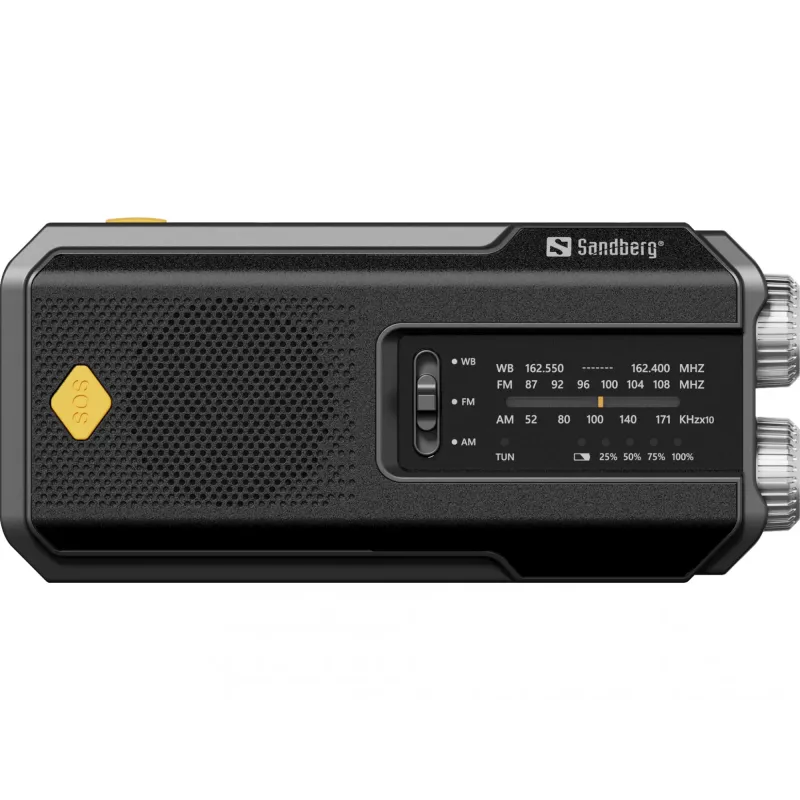 Sandberg Survivor Radio All-in-1 2000, Nešiojamas, AM, FM, 87 - 180 MHz, 520 - 1710 kHz, 3 W, Analoginis
