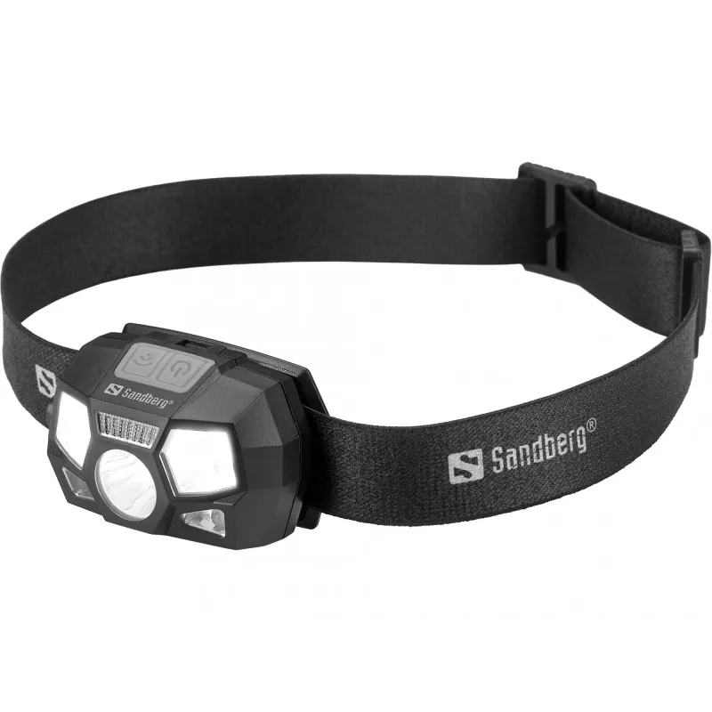 Priekinis žibintas Sandberg 5in1 Recharge Sensor LED 200 lm Juoda