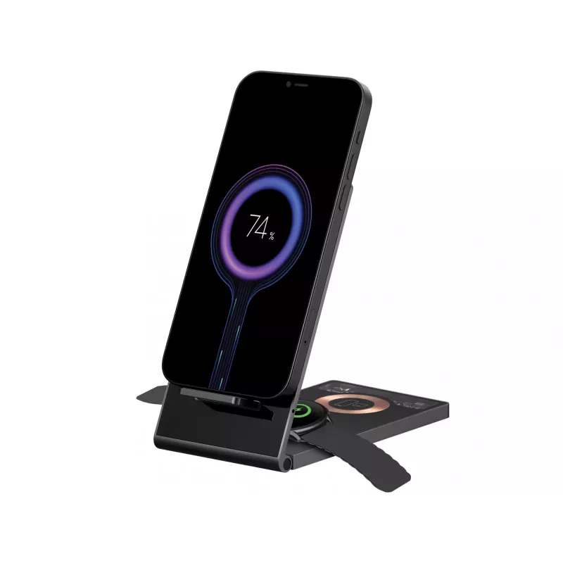 Sandberg 3in1 belaidis įkrovimo stovas, vidaus, USB, belaidis įkrovimas, juodas