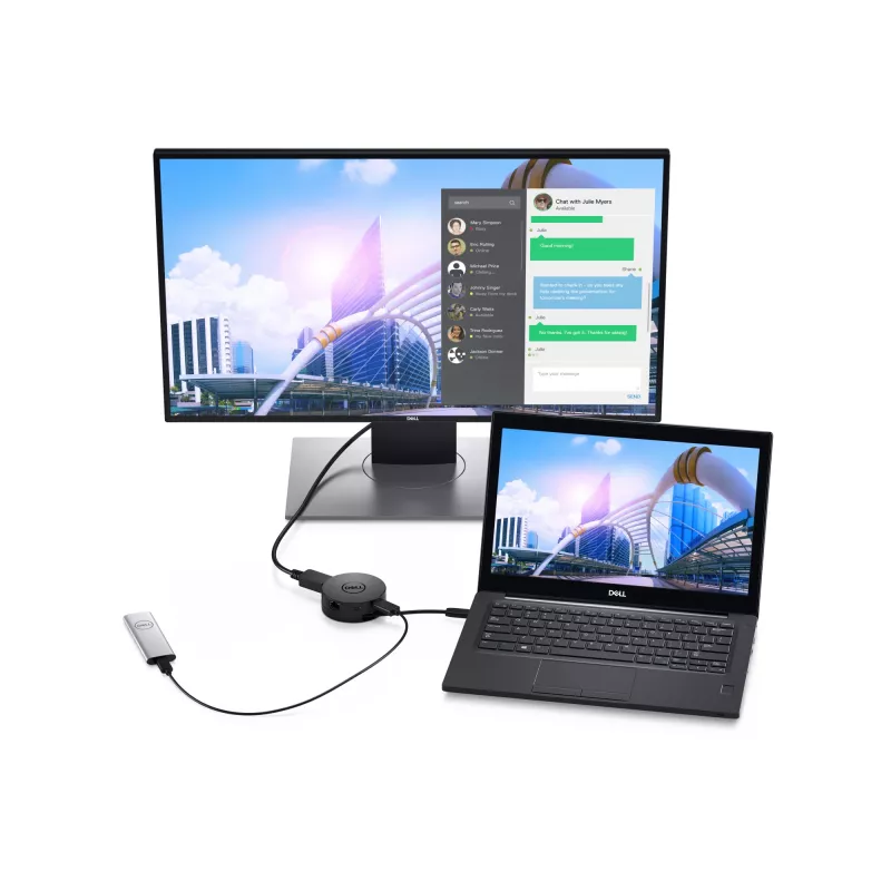 DELL DA300 laidinis USB 3.2 Gen 2 (3.1 Gen 2) Type-C juodas