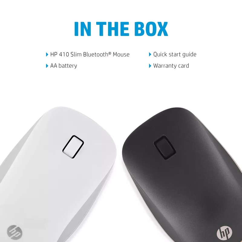 HP 410 plonas White Bluetooth pelė, abiem rankoms tinkama, Bluetooth, 1200 DPI, balta