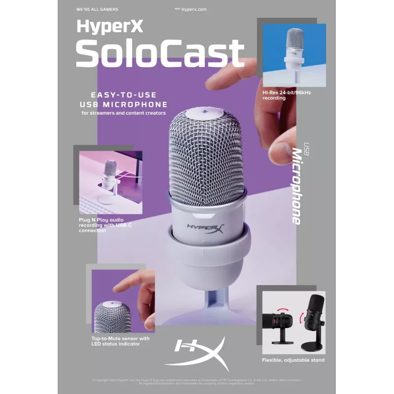 HyperX SoloCast - USB mikrofonas (juodas)