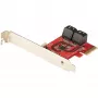 StarTech.com SATA PCIe kortelė - 4 prievadų PCIe SATA išplėtimo kortelė - 6Gbps - žemo profilio laikiklis - sumontuotos SATA jungtys - ASM1164 Non-Raid - PCI Express į SATA keitiklis
