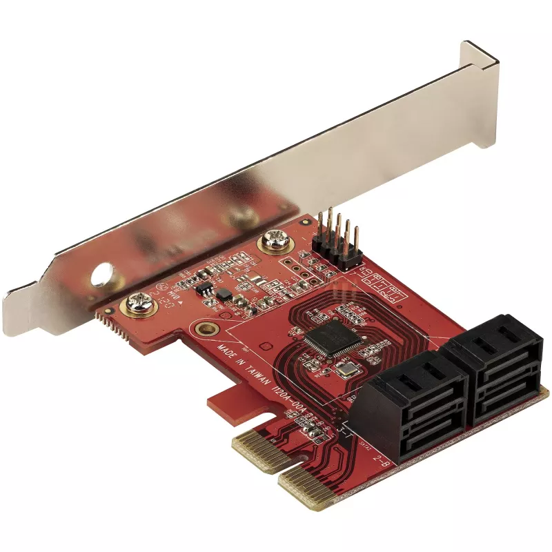 StarTech.com SATA PCIe kortelė - 4 prievadų PCIe SATA išplėtimo kortelė - 6Gbps - žemo profilio laikiklis - sumontuotos SATA jungtys - ASM1164 Non-Raid - PCI Express į SATA keitiklis