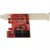 StarTech.com SATA PCIe kortelė - 4 prievadų PCIe SATA išplėtimo kortelė - 6Gbps - žemo profilio laikiklis - sumontuotos SATA jungtys - ASM1164 Non-Raid - PCI Express į SATA keitiklis