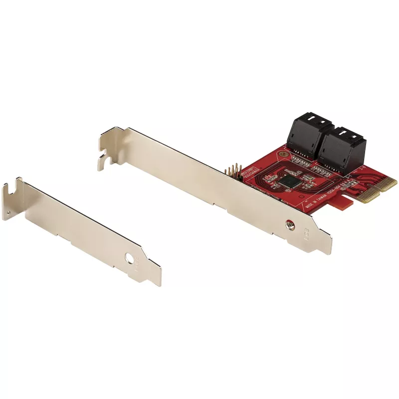 StarTech.com SATA PCIe kortelė - 4 prievadų PCIe SATA išplėtimo kortelė - 6Gbps - žemo profilio laikiklis - sumontuotos SATA jungtys - ASM1164 Non-Raid - PCI Express į SATA keitiklis