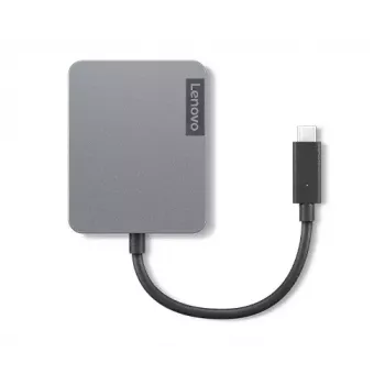 Lenovo 4X91A30366 nešiojamojo kompiuterio dokas / prievadų replikatorius laidinis USB 2.0 Type-C pilkas