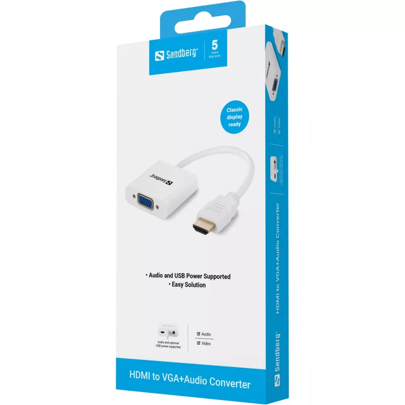 HDMI į VGA+Audio keitiklis Sandberg 508-77
