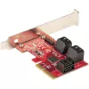 StarTech.com SATA PCIe kortelė – 6 prievadų PCIe SATA išplėtimo kortelė – 6Gbps – žemo / pilno profilio – sudėtinės SATA jungtys – ASM1166 be RAID – PCI Express į SATA keitiklis