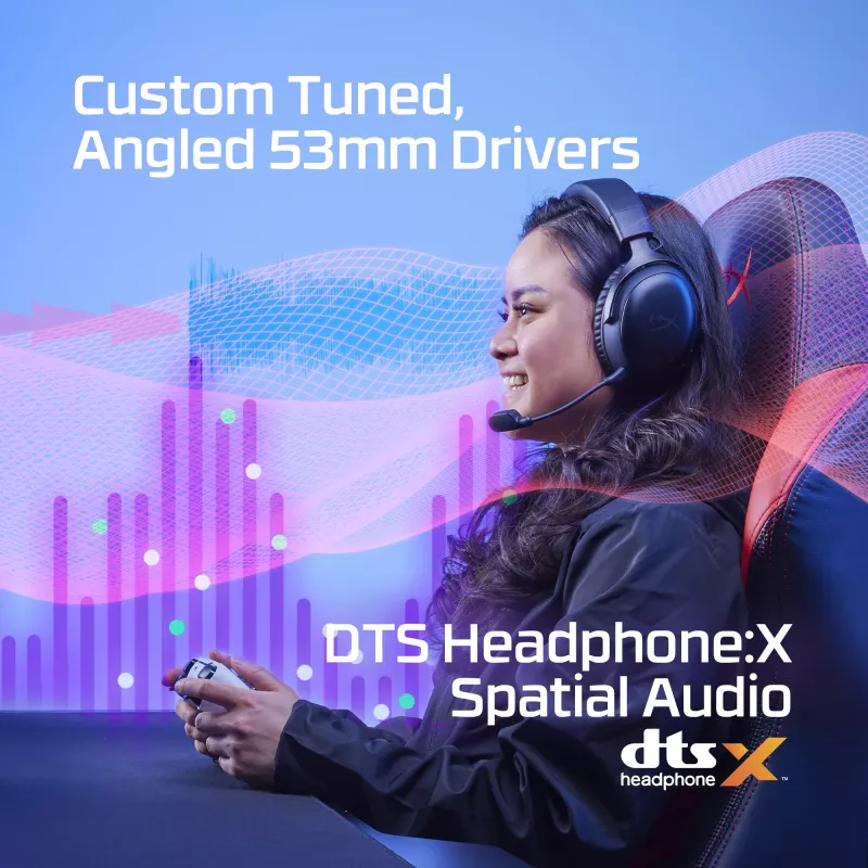 HyperX Cloud III Wireless - žaidimų ausinės, Juoda; Raudona, Kinija, Supraauralinės, Uždaro tipo, Aktyvus, 155 mm