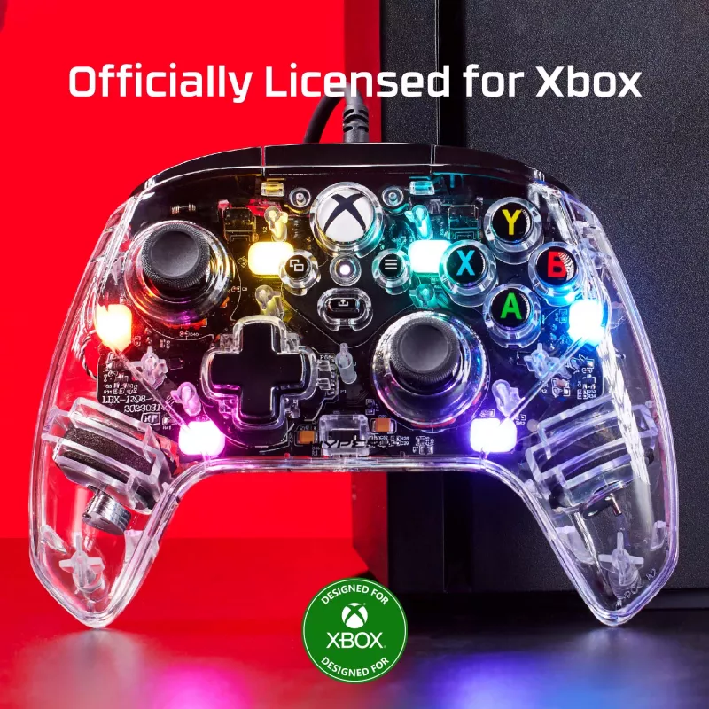 HyperX Clutch Gladiate - Laidinis žaidimų RGB valdiklis - Xbox, Žaidimų pultas, Xbox One, Xbox Series X, Laidinis, USB, USB Type-A, USB Type-C, Skaidrus