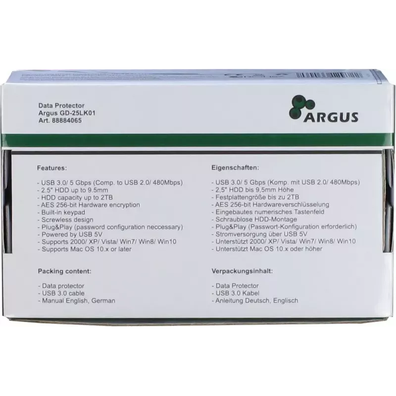 HDD korpusas Inter-Tech GD-25LK01, aliuminis, juodas, 2,5 colio