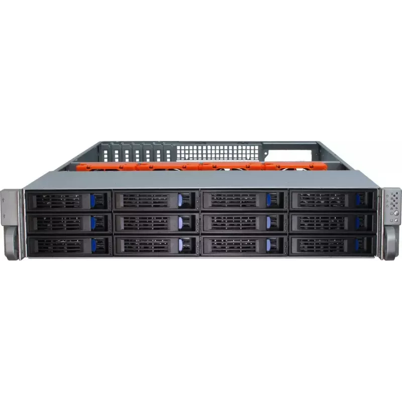 Server Case Inter-Tech IPC 2U-2412 Rack Juoda, Sidabrinė