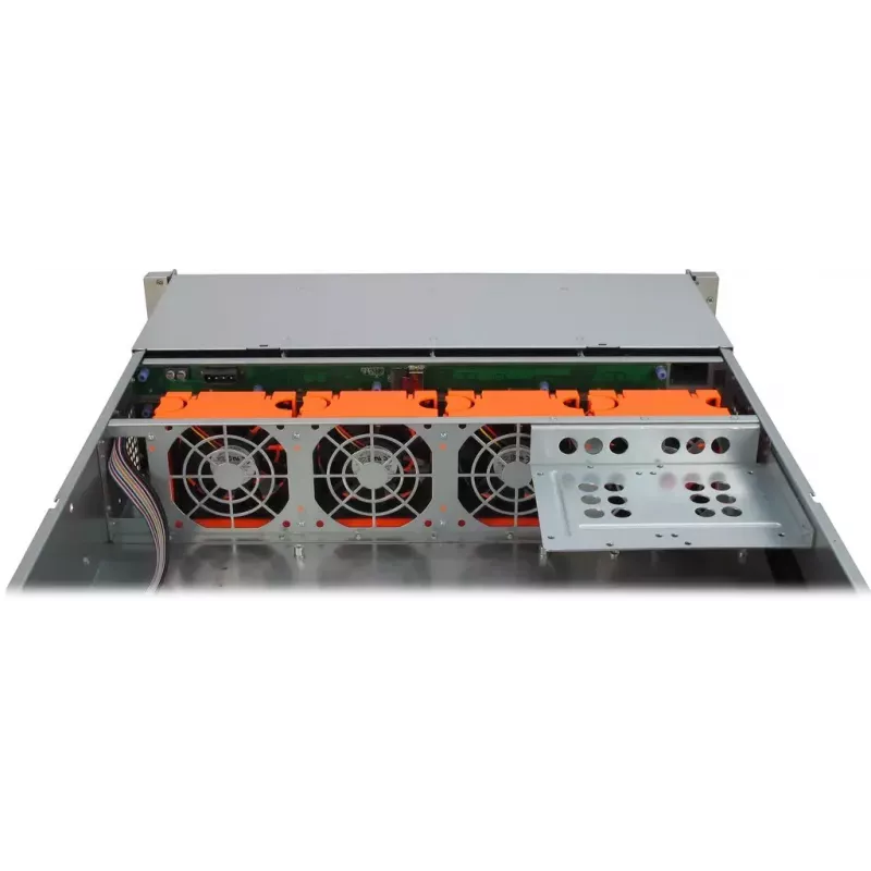 Server Case Inter-Tech IPC 2U-2412 Rack Juoda, Sidabrinė