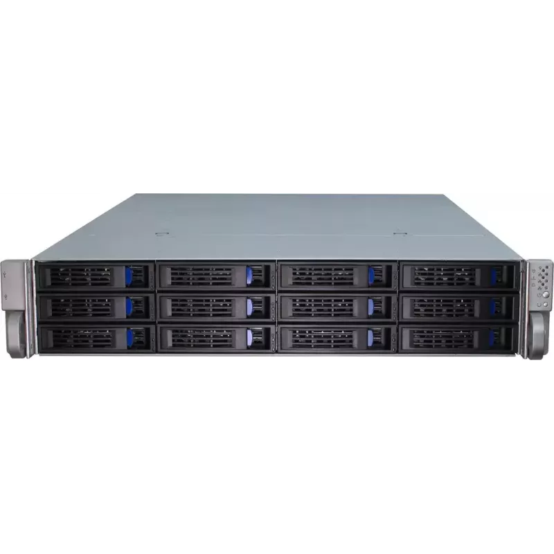 Server Case Inter-Tech IPC 2U-2412 Rack Juoda, Sidabrinė