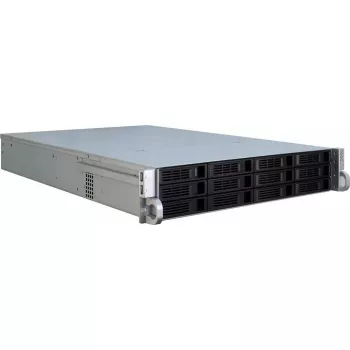 Server Case Inter-Tech IPC 2U-2412 Rack Juoda, Sidabrinė