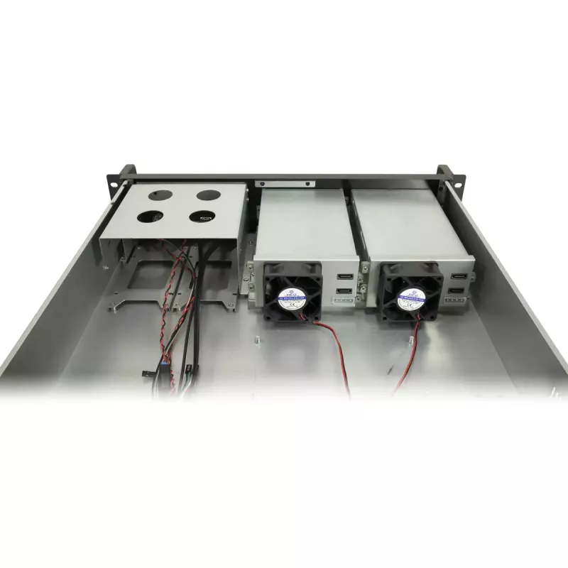 Serverio korpusas Inter-Tech 2U-2504 juodas 480x527x89mm 60 mm ventiliatoriai