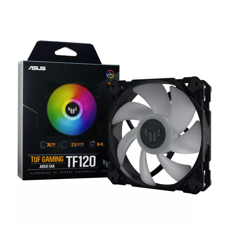 ASUS TUF Gaming TF120 ARGB ventiliatorius Kompiuterio korpusas Oro aušintuvas 12 cm Juoda