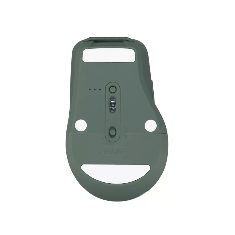 Pelė ASUS SmartO MD200 Silent Plus – abiem rankoms tinkama RF belaidė + Bluetooth, optinė 4200 DPI, 6 mygtukai, žalia
