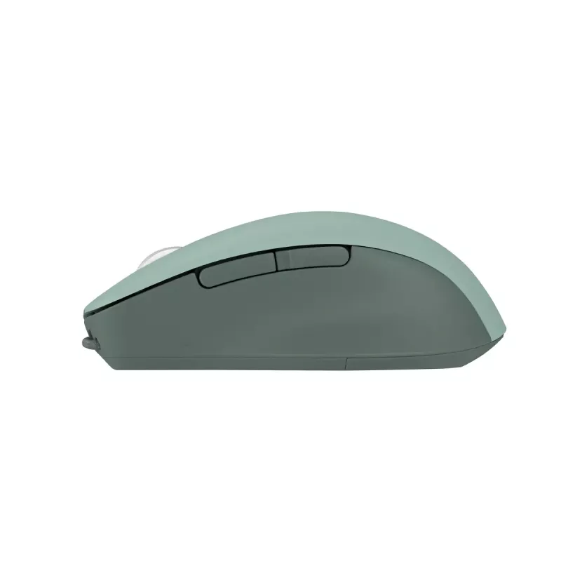 Pelė ASUS SmartO MD200 Silent Plus – abiem rankoms tinkama RF belaidė + Bluetooth, optinė 4200 DPI, 6 mygtukai, žalia