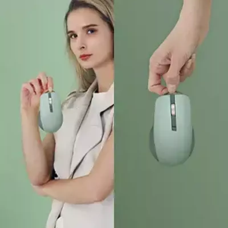 Pelė ASUS SmartO MD200 Silent Plus – abiem rankoms tinkama RF belaidė + Bluetooth, optinė 4200 DPI, 6 mygtukai, žalia