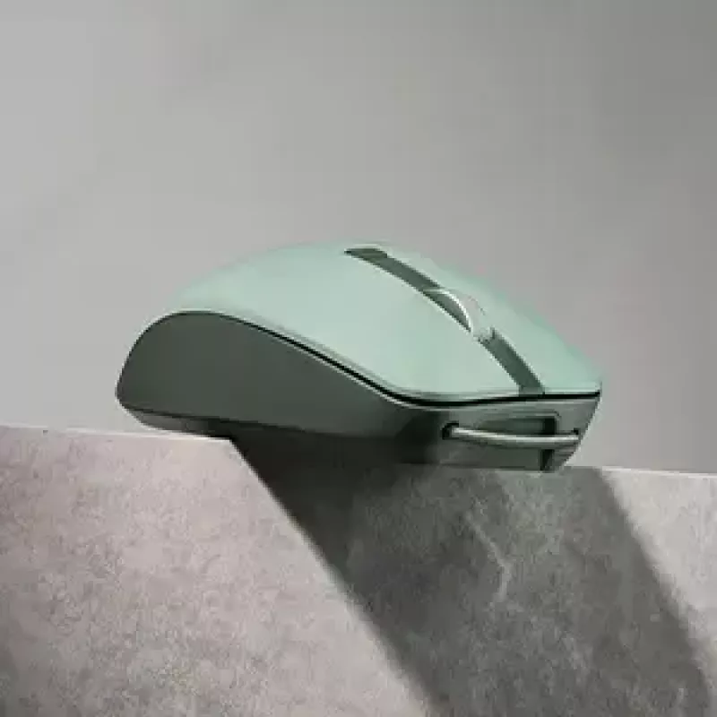 Pelė ASUS SmartO MD200 Silent Plus – abiem rankoms tinkama RF belaidė + Bluetooth, optinė 4200 DPI, 6 mygtukai, žalia