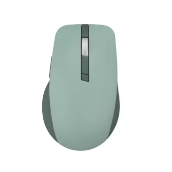 Pelė ASUS SmartO MD200 Silent Plus – abiem rankoms tinkama RF belaidė + Bluetooth, optinė 4200 DPI, 6 mygtukai, žalia