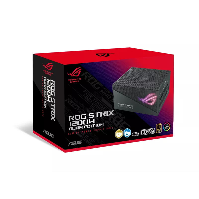 ASUS ROG STRIX 1200W Gold Aura Edition maitinimo blokas 20+4 kontaktų ATX ATX juodas