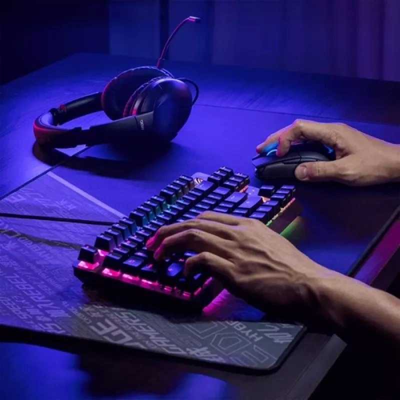 ASUS ROG Strix Go ausinės su mikrofonu, laidinės, ant galvos, žaidimams, USB Type-C, juodos