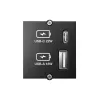Kištukinis lizdas USB A + USB C Bachmann 917.227 Juoda IP20 250V