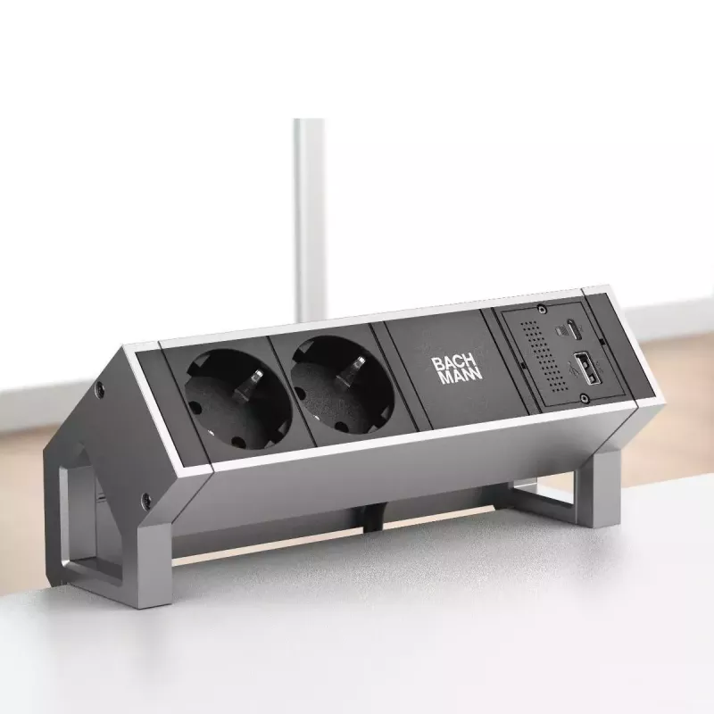 Kištukinis lizdas USB A + USB C Bachmann 917.229 Juoda 3A