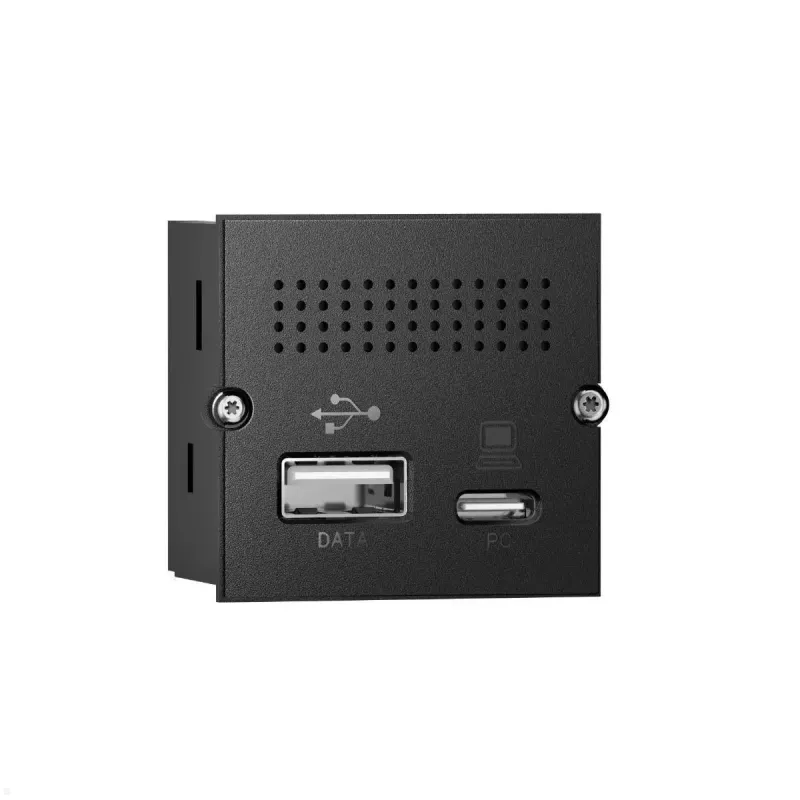 Kištukinis lizdas USB A + USB C Bachmann 917.229 Juoda 3A