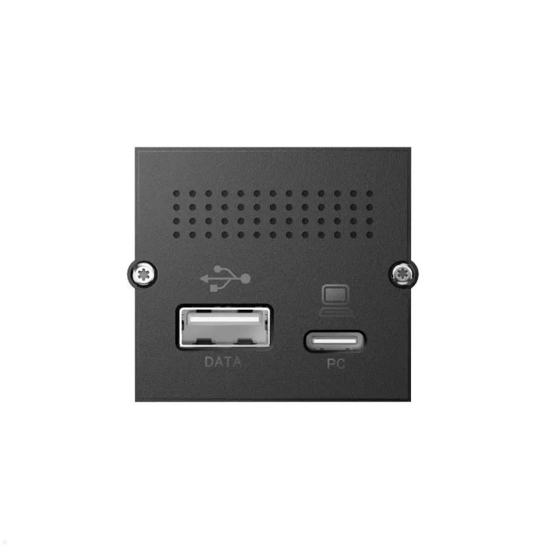 Kištukinis lizdas USB A + USB C Bachmann 917.229 Juoda 3A
