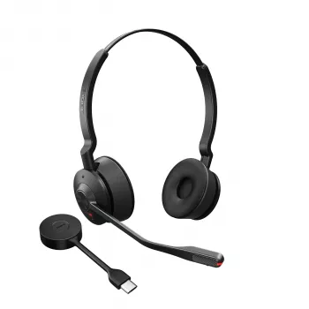 Jabra Engage 55 MS Stereo ausinės belaidės, ant galvos, biurui/skambučių centrui, USB Type-A, juodos