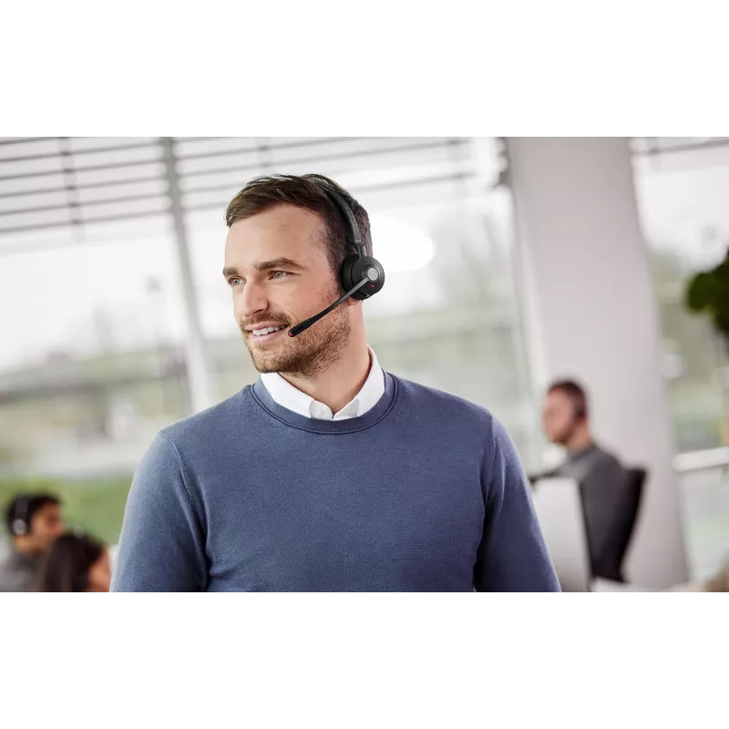 Jabra Engage 55 MS Stereo ausinės belaidės, ant galvos, biurui/skambučių centrui, USB Type-A, juodos